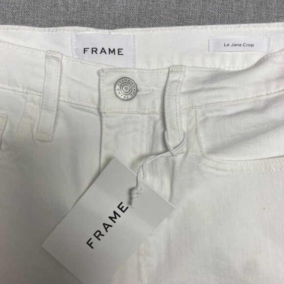 FRAME Le Jane Crop High Rise Size 26 New with Tags White - Picture 5 of 12